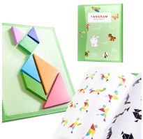  MAGNETINIŲ DĖLIONIŲ KNYGELĖ 3D -TANGRAMA